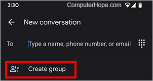 Android create group