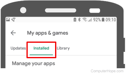 Play Store Installed apps