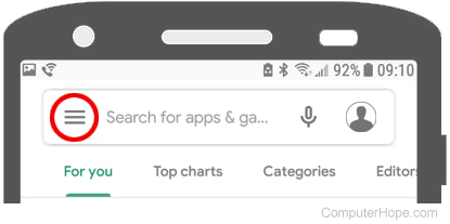 Google Play Store settings
