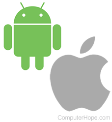 Android- und Apple-Logos