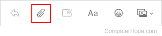 Attach file icon in Apple Mail.