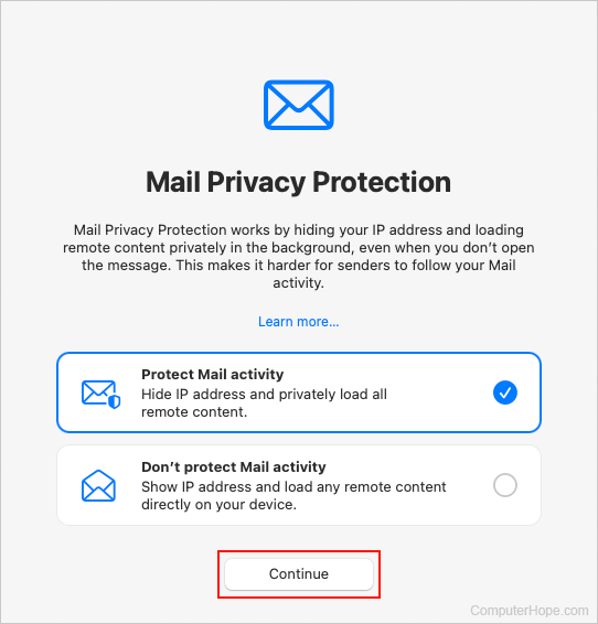 Opting in for Mail Privacy Protection in Apple Mail.