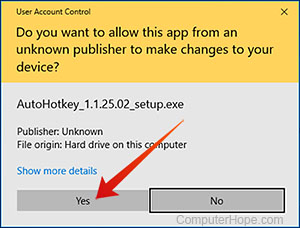 AutoHotkey installation User Access Control prompt