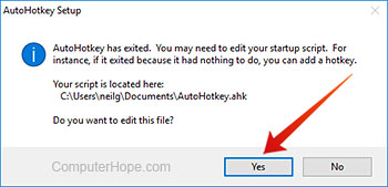 AutoHotkey installer edit new script prompt