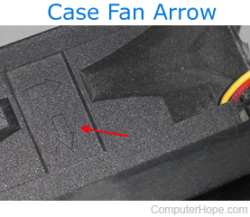 Case fan air arrows