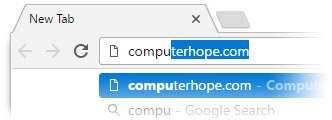 Vervollständigung der Adressleiste in Chrome unter Windows 10