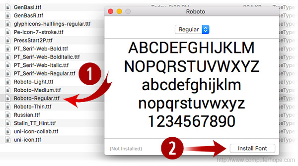 Installieren einer Schriftart unter OS X