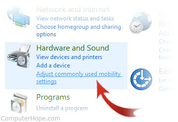 Windows 10 Denetim Masasından Windows Mobility Center'ı Açma