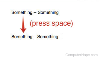 Inserting an Em dash using Microsoft Word AutoFormat