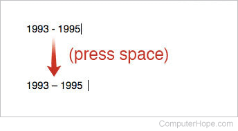 Inserting an En dash using Microsoft Word AutoFormat