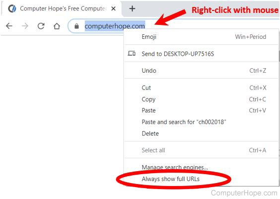 Chrome option: Always show full URLs