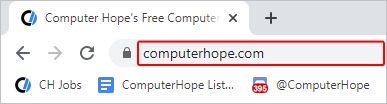 Computer Hope in Chrome address bar.