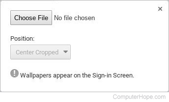 Choose file for Chromebook wallpaper