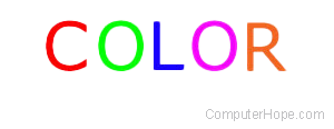 Colored letters spelling the word Color