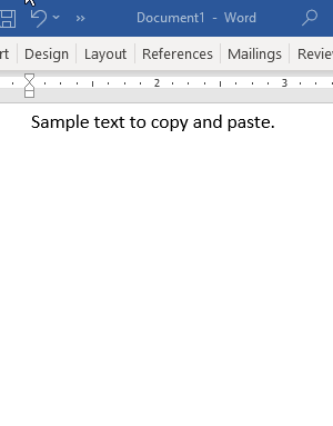 How to copy and paste text to a document or another program