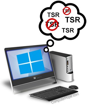 Illustration of computer running too many TSRs.