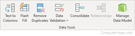 Excel data data tools