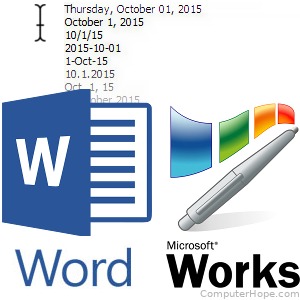 Insert date in Word and Works