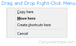 Drag-and-drop right-click