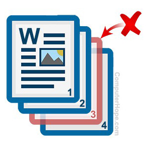 Illustration: Remove a page from a Word document