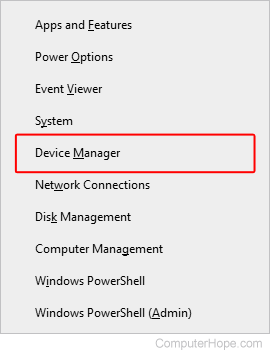 Device Manager selector.
