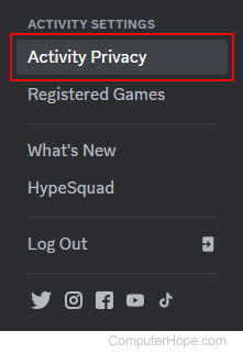 Activity Privacy selector