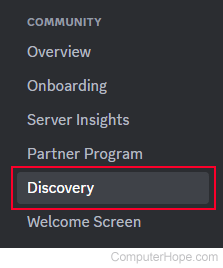 Discovery selector on Discord.