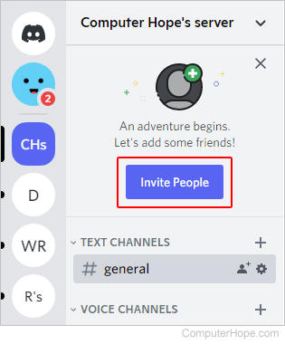 Invite button
