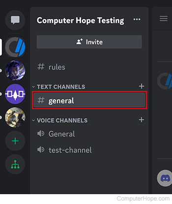 Selecting a channel in Discord mobile.