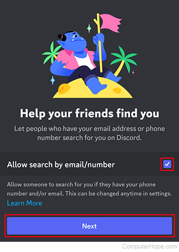 Helping a user be found on Discord.