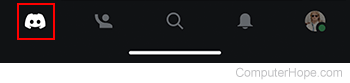Home button on Discord mobile.