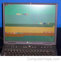 Laptop with digital artifacts