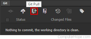 Dreamweaver Git Pull button