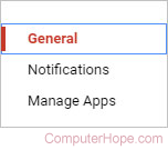 General tab selected in Google Drive settings.