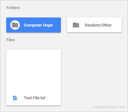 New folder in Google Drive.