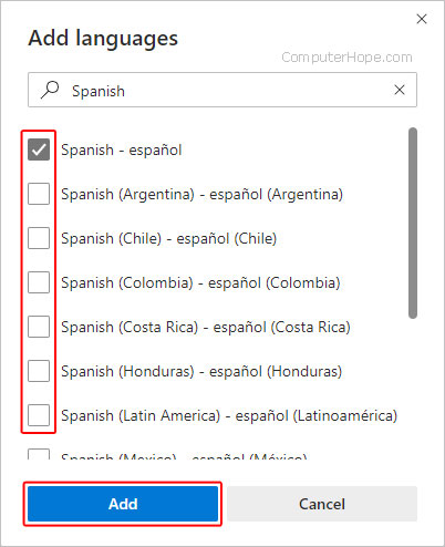 Add languages in Edge.