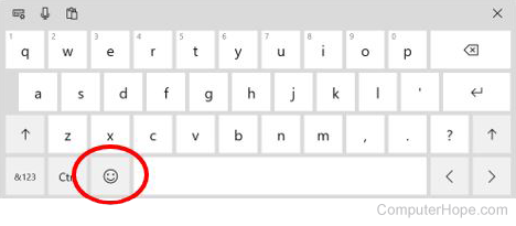 Touch keyboard - smiley face icon for emojis