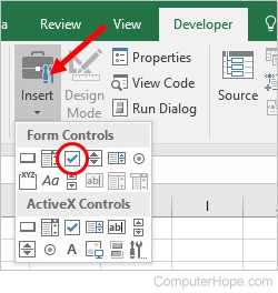 Add check box in Microsoft Excel