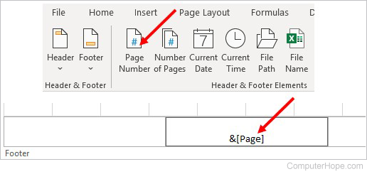Add page number in Microsoft Excel