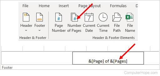 Add total pages in Microsoft Excel.