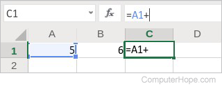 Type + to insert the plus sign in your formula.