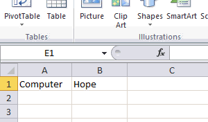 Increasing width of cell in Excel.