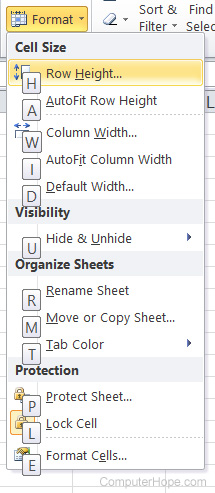 Opsi format tab beranda Microsoft Excel