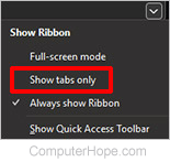 Show tabs only