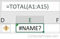 Invalid formula name in Excel