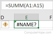 Misspelled formula name in Excel