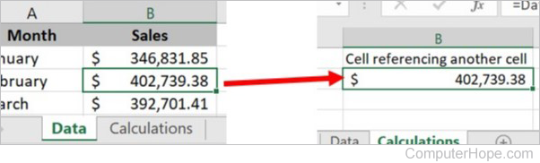 Referenced cell mirroring another cell from another worksheet.