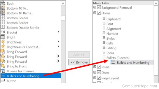 Add option to new group in Excel Ribbon