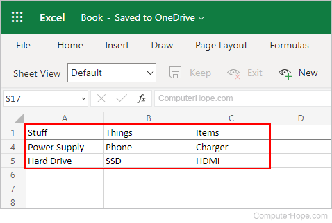 Locking the top row in Excel.