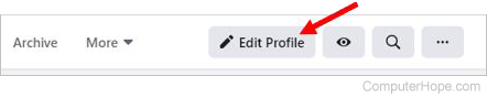 Edit Profile button to update Facebook profile